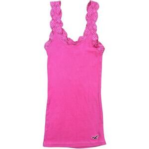 Hollister Y2K Vintage Hot Pink Coquette ISO Baby Doll Tank Top